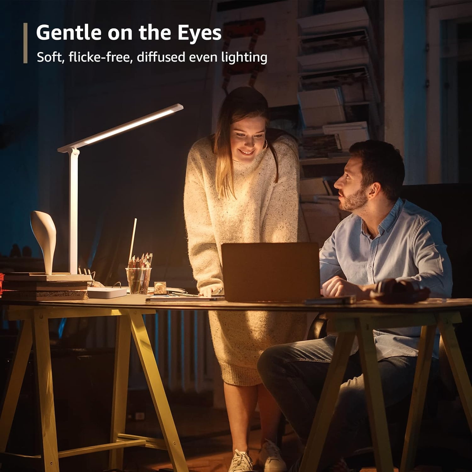image:imageLepro Bundle R2 AI Smart LED Recessed Lighting 6 Inch with Mood Recognition Music Sync Group Control 12W 1050 Lumen LED Desk Lamp 9W 550lm Dimmable