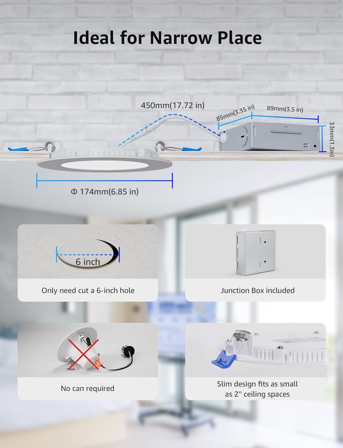 image:imageLepro R2 AI Generated LightingSmart LED Recessed Lighting 6 Inch with Mood Recognition RGBCW Downlights Connect Via App Work with Alexa amp Google Assistant Music Sync Group Control 12W 6Pack