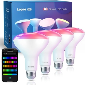 Lepro BR2 AI LED Smart Bulbs – AI Generated Lighting, LightGPM 4 with LLM, LightBeats Music Sync, Voice Control Via App, RGBWW Colors, Compatible with Alexa & Google Assistant, BR30 E26 8W, 4 Packs