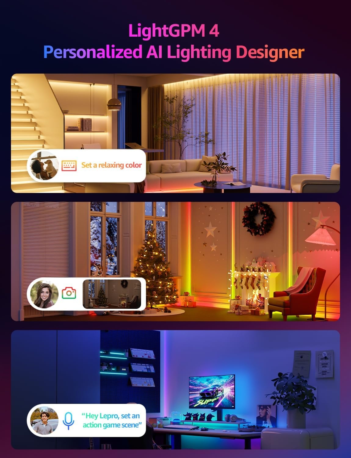 image:imageLepro Bundle 2 Items S1 328ft AI LED Strip Lights for Bedroom amp S2 328ft AI Smart LED Strip Lights