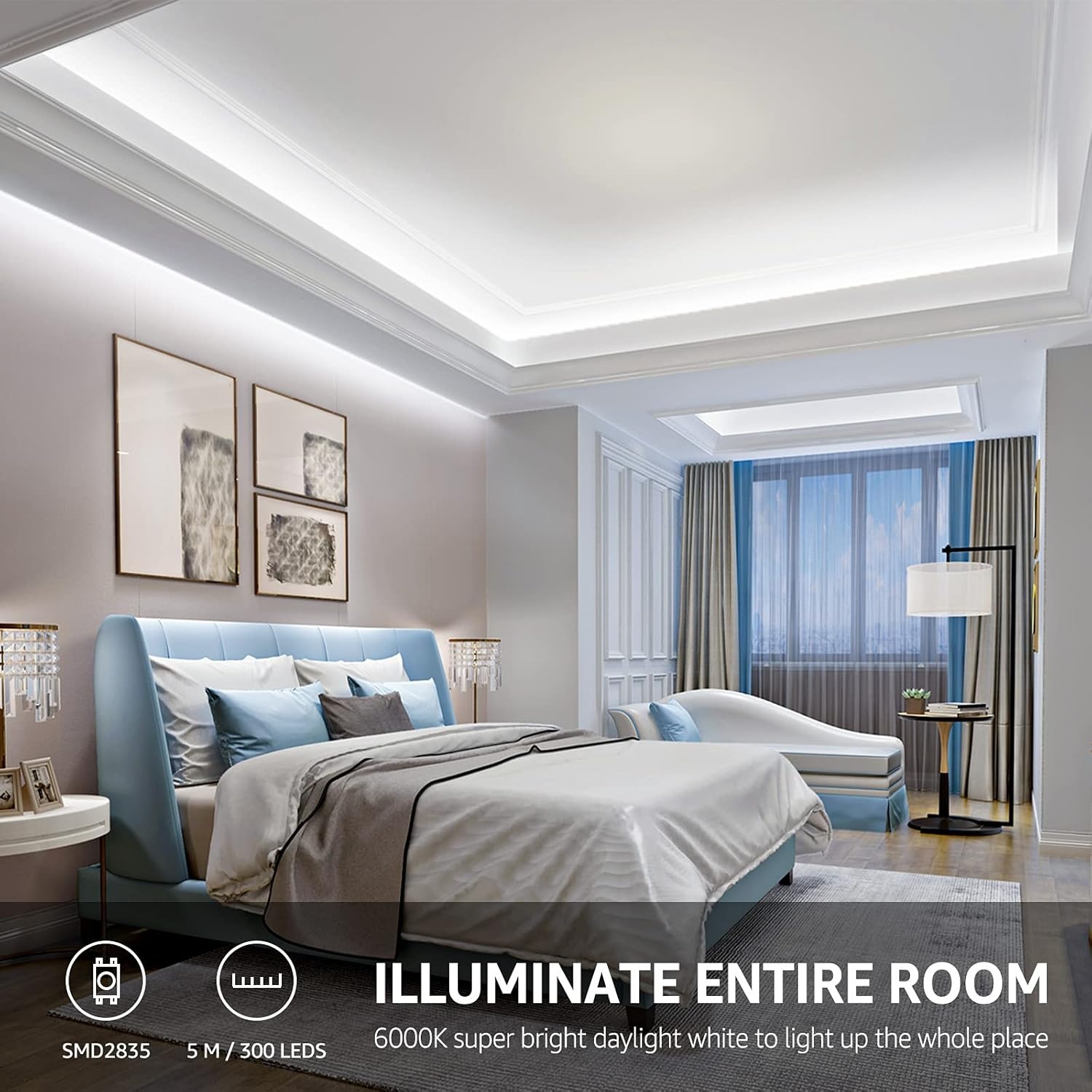 image:imageLepro Bundle LED Strip Light White 164ft Dimmable Vanity Lights 6000K Super Bright LED Tape Lights amp S1 AI Smart LED Strip Lights 164ft MagicColor Light Strips with IC Insert