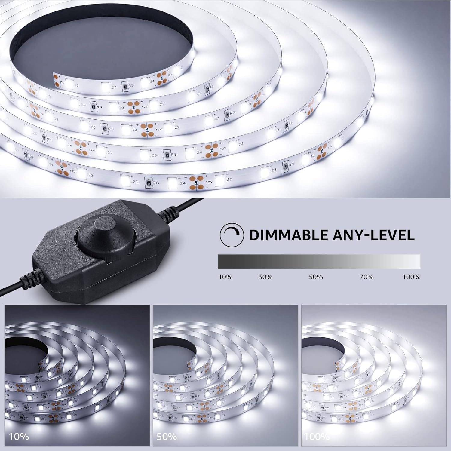 image:imageLepro Bundle LED Strip Light White 164ft Dimmable Vanity Lights 6000K Super Bright LED Tape Lights amp S1 AI Smart LED Strip Lights 164ft MagicColor Light Strips with IC Insert