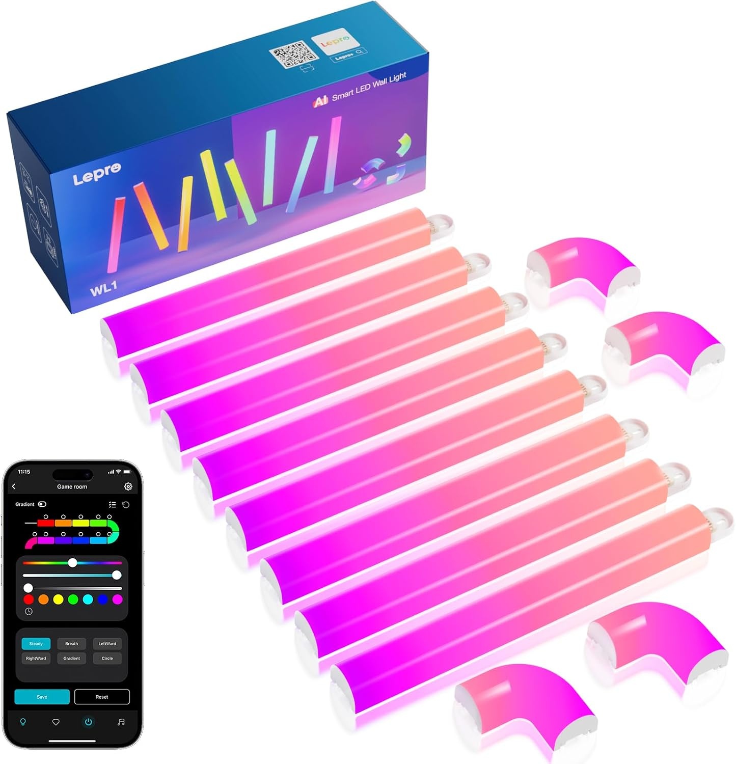 image:imageLepro BundleR2 AI Smart LED Canless Light 6 Inch with Mood RecognitionWL1 AI Smart RGB Wall Lights with IC Insert LightBeats Music Sync AI Facial Recognition