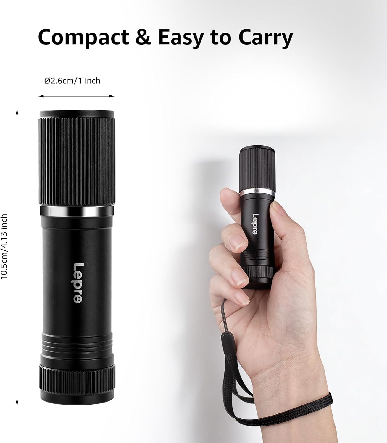 image:imageLepro LED Mini Flashlight High Lumens Waterproof Energy Saving Portable for Outdoor Emergency AAA Batteries Included Camping Accessories