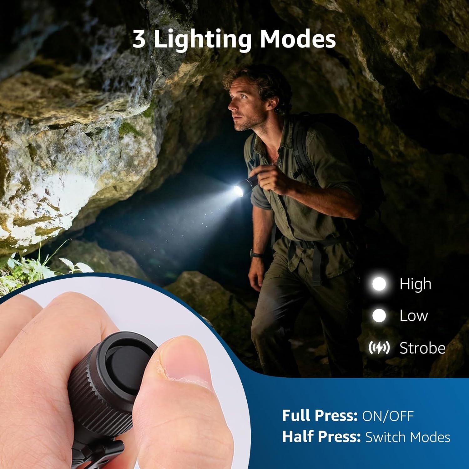 image:imageLepro LED Mini Flashlight High Lumens with Clip Waterproof Energy Saving Portable for Outdoor Emergency AA Batteries Included Tactical amp Camping Accessories1