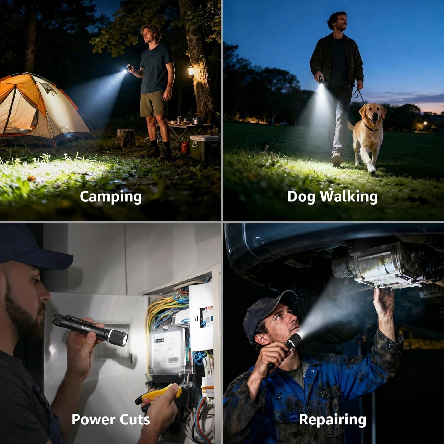 image:imageLepro LED Mini Flashlight High Lumens with Clip Waterproof Energy Saving Portable for Outdoor Emergency AA Batteries Included Tactical amp Camping Accessories1