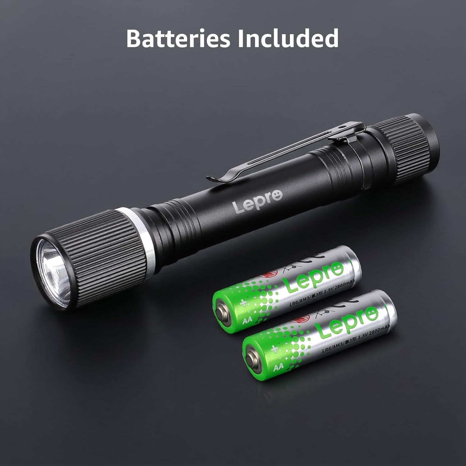 image:imageLepro LED Mini Flashlight High Lumens with Clip Waterproof Energy Saving Portable for Outdoor Emergency AA Batteries Included Tactical amp Camping Accessories1