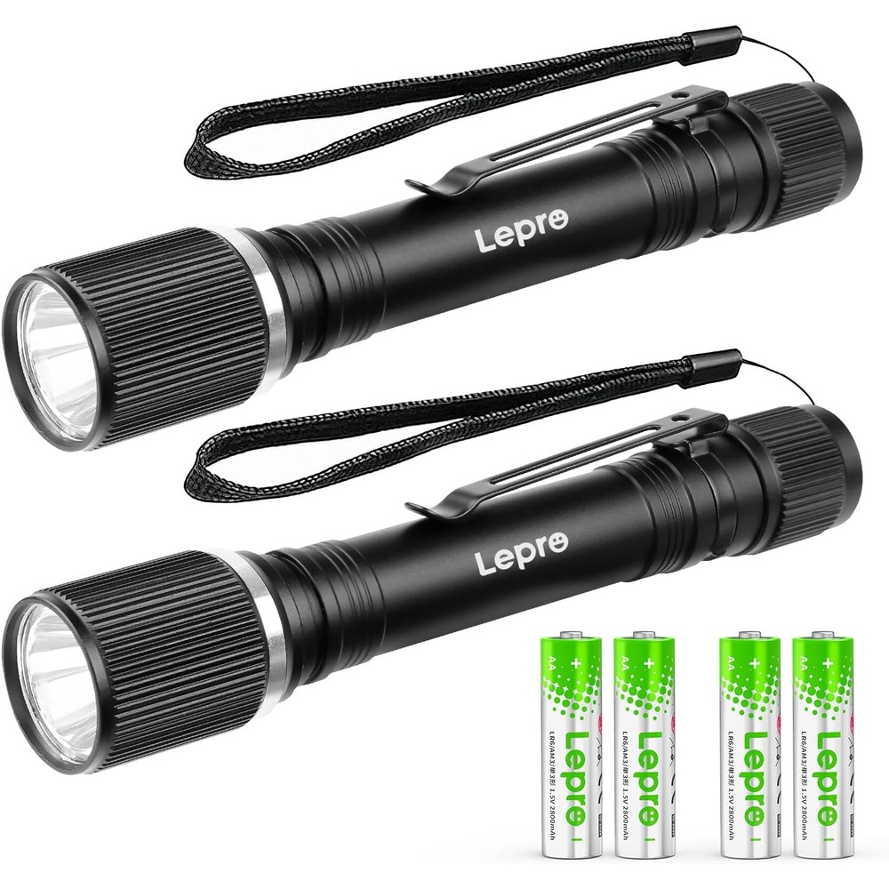 image:imageLepro LED Mini Flashlight High Lumens with Clip Waterproof Energy Saving Portable for Outdoor Emergency AA Batteries Included Tactical amp Camping Accessories2