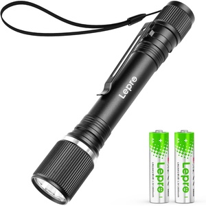Lepro LED Mini Flashlight High Lumens with Clip, Waterproof, Energy Saving, Portable for Outdoor, Emergency, AA Batteries Included, Tactical & Camping Accessories(1)