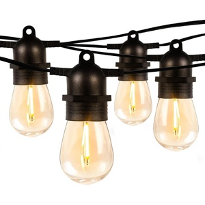 Lepro ZB1 AI Smart Outdoor String Lights, 54(42+12) ft RGB+IC+Warm White Outside Light with 15 Plastic LED Bulbs, Music Sync, Alexa Google Enable, 2.4 GHz WiFi+Bluetooth (APP Control, No Remote)(50 ft S14)