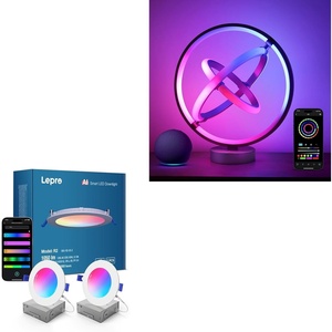 Lepro Bundle – 2 Pack AI Smart Recessed Lights 6 inch & AI Smart Table Lamp TB1