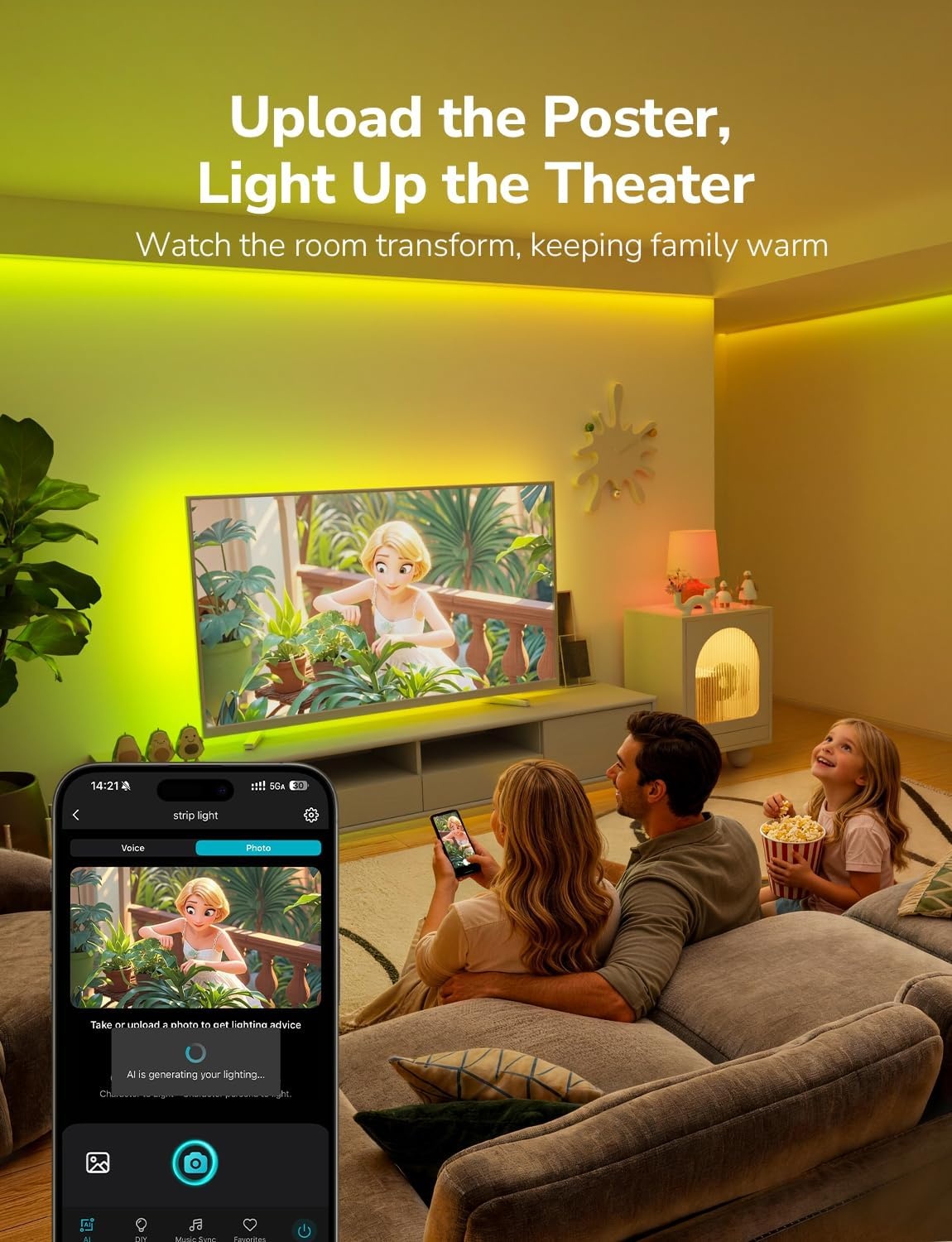 image:imageLepro Bundle 2 Items S1 164ft AI LED Strip Lights for Bedroom amp STV1 118FT TV Backlight with UltraWide Camera for Family Movie Nights