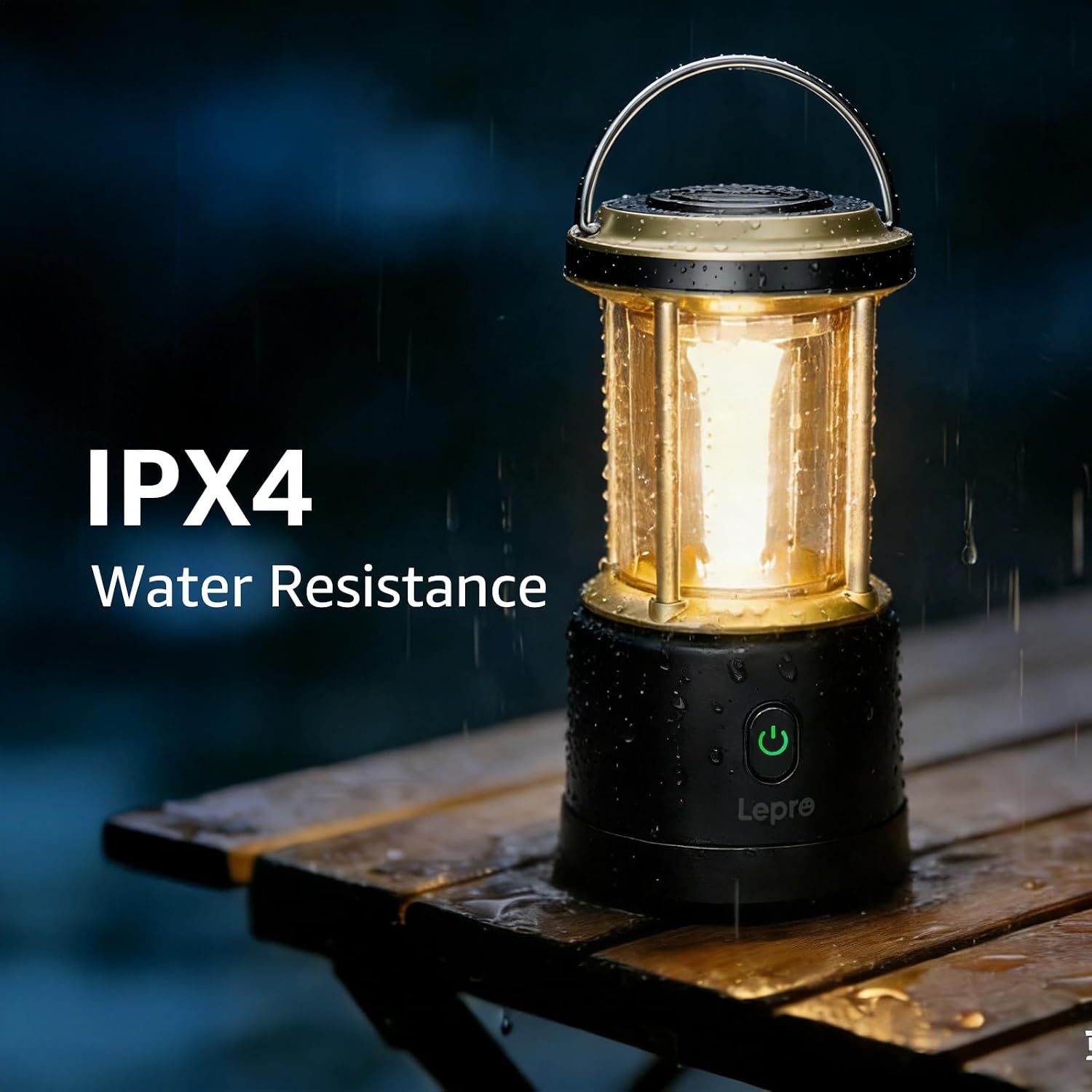 image:imageLepro 2000LM LED Camping Lantern Rechargeable Waterproof Tent Light with 5 Light Modes Camping Essentials Portable Lantern Flashlight for Camping Emergency Light Power Outage USB Cable IncludedBlack