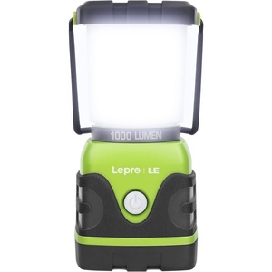 Lepro 1000LM Battery Powered LED Camping Lantern with 4 Light Modes, White | Waterproof Tent Light, Camping Essentials, Lantern Flashlight for Camping, Emergency Light, Power Outages, Not Rechargeable(Green)