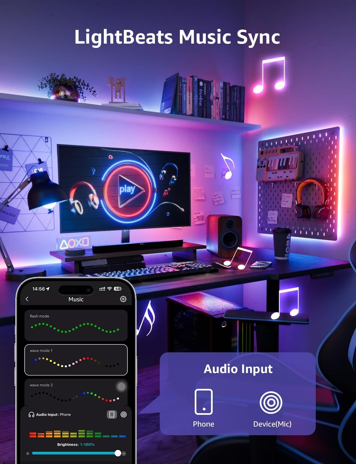 image:imageLepro Bundle 656 ft AI Smart Strip Lights amp AI Smart Table Lamp TB1
