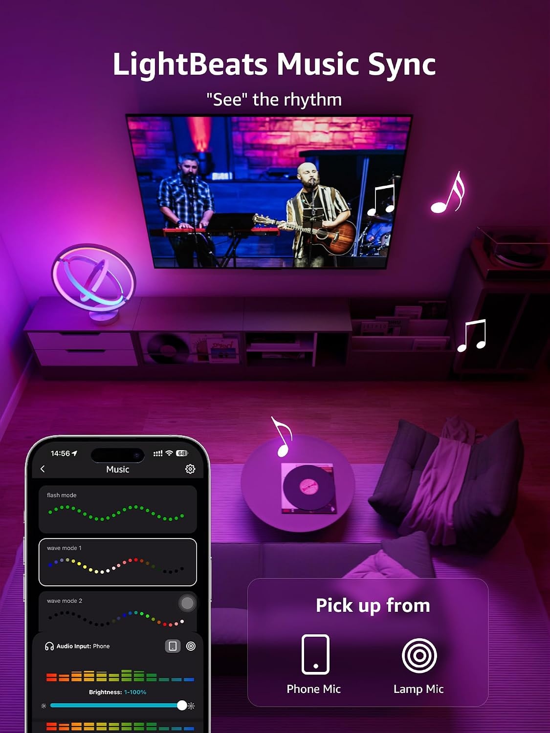 image:imageLepro Bundle 656 ft AI Smart Strip Lights amp AI Smart Table Lamp TB1