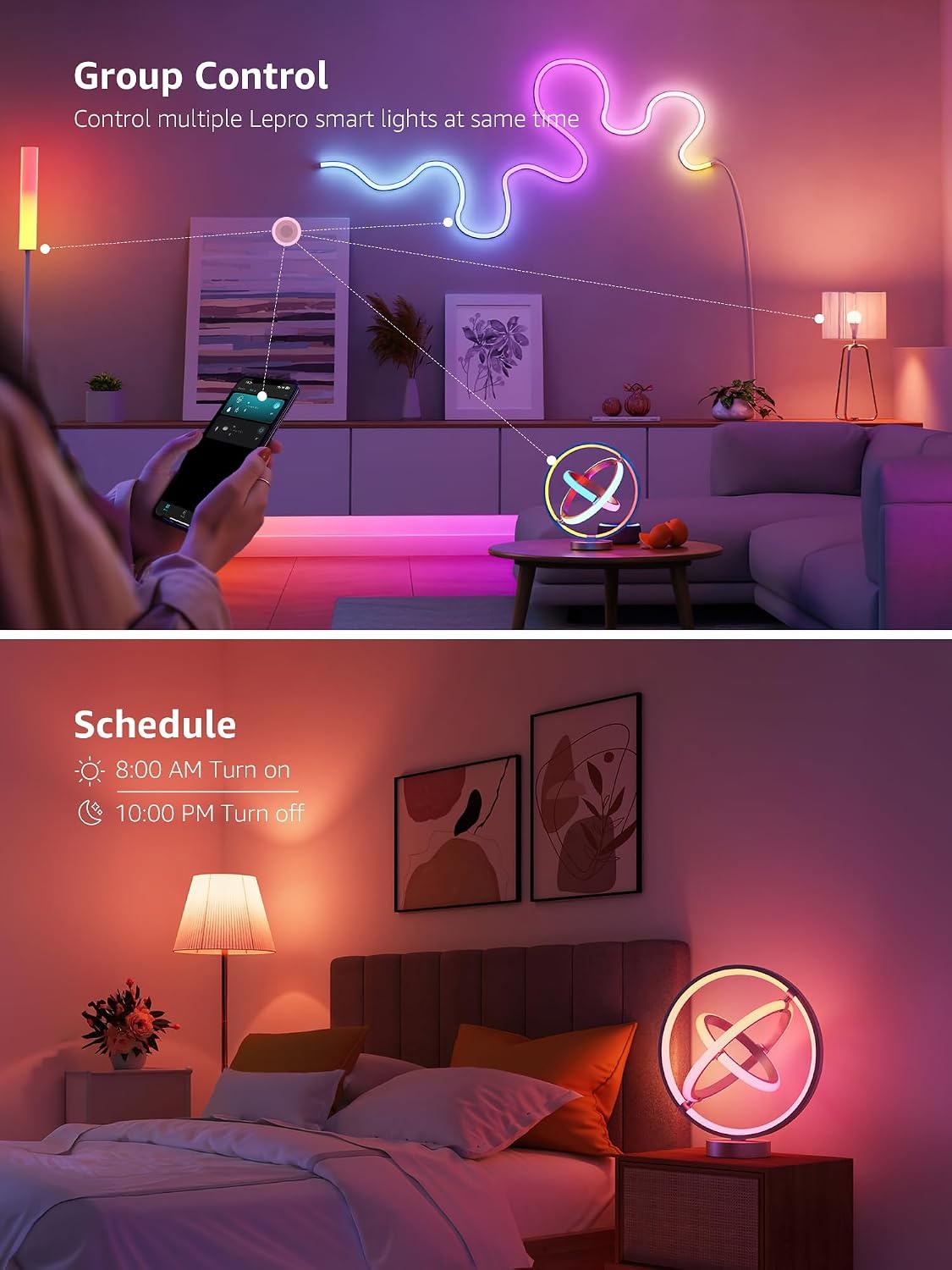 image:imageLepro Bundle 656 ft AI Smart Strip Lights amp AI Smart Table Lamp TB1