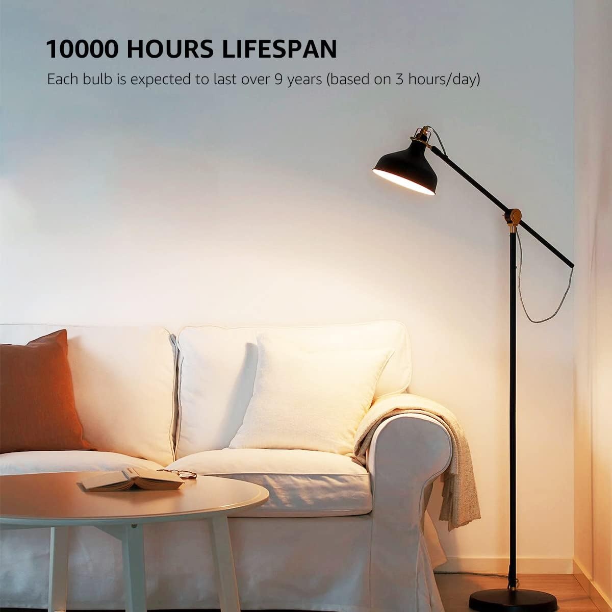 image:imageLE 100W Equivalent LED Light Bulbs 14W 1500 Lumens Daylight White 5000K NonDimmable A19 E26 Standard Base 10000 Hour Lifetime Pack of 12Warm White