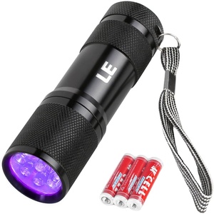 Lepro 365nm UV Flashlight, Small Portable Black Light Detector for Invisible Ink Pens, Dog Cat Pet Urine Stain, AAA Batteries Included(Black)