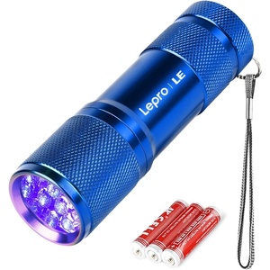 Lepro 365nm UV Flashlight, Small Portable Black Light Detector for Invisible Ink Pens, Dog Cat Pet Urine Stain, AAA Batteries Included(Blue)